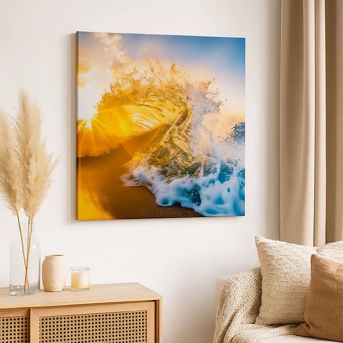 Canvastavla - Bild på duk - Lek i sanden - 30x30 cm