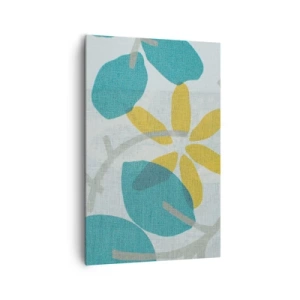 Canvastavla - Bild på duk - Bland azurblå blad - 80x120 cm