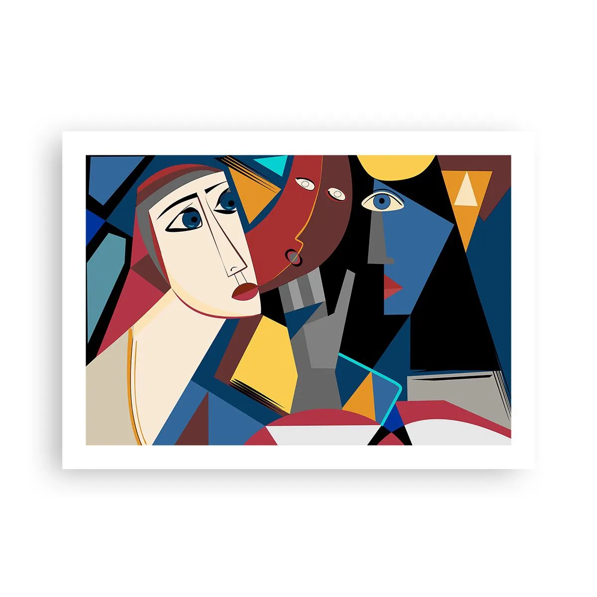 Affisch - Kubistiskt samtal - 70x50 cm