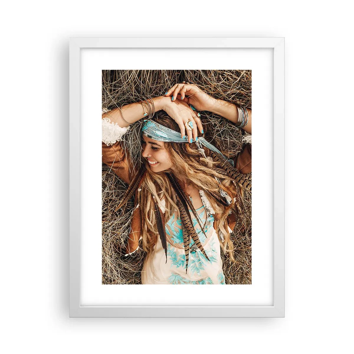 Affisch i vit ram - På väg till kärlekens sommar - 30x40 cm