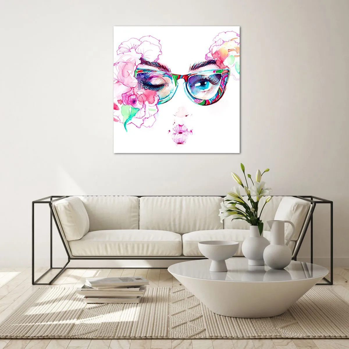 Glastavla - Bild på glas - Frestande löfte - 60x60 cm