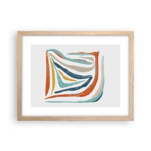 Affisch i ram av ljusek - Vänligt leende abstraktion - 40x30 cm