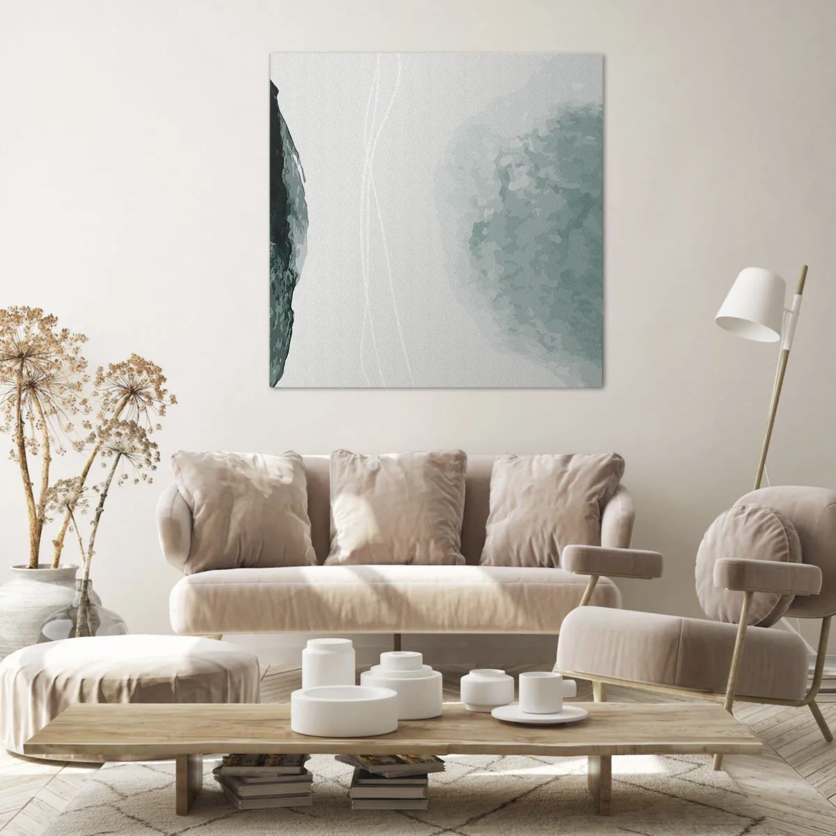 Canvastavla - Bild på duk - Ett möte med dimma - 60x60 cm