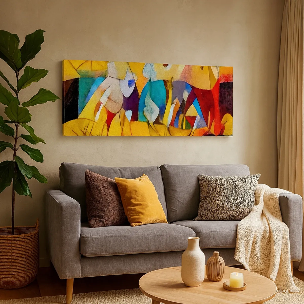 Canvastavla - Bild på duk - Sol - liv -glädje - 30x30 cm