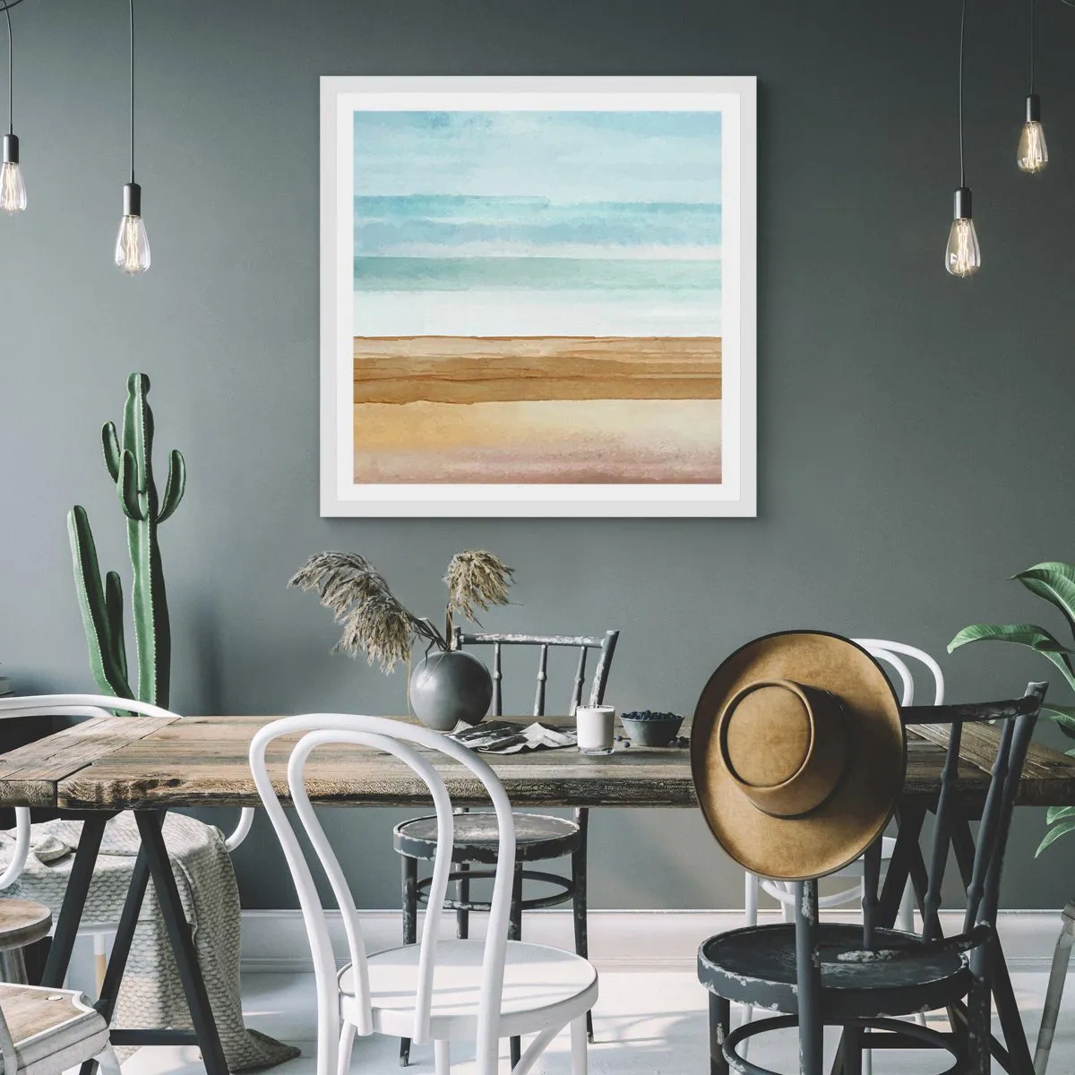 Affisch i vit ram - Svalkande - 30x30 cm