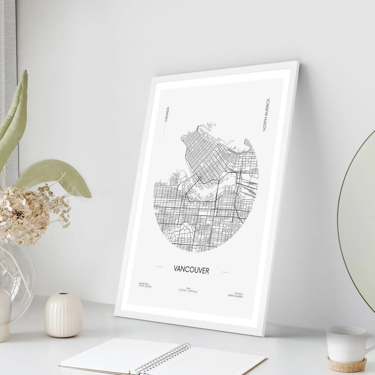 Affisch i vit ram - Vacouvers anatomi - 61x91 cm