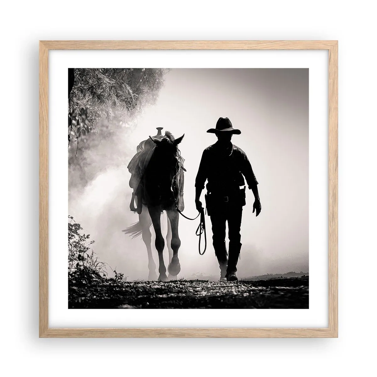 Affisch i ram av ljusek - En morgon i Texas - 50x50 cm