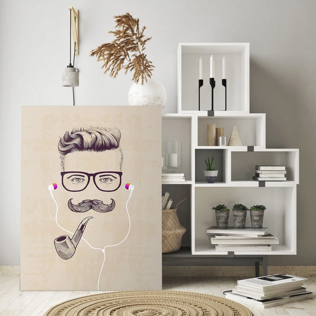 Glastavla - Bild på glas - Riktig man? - 70x100 cm