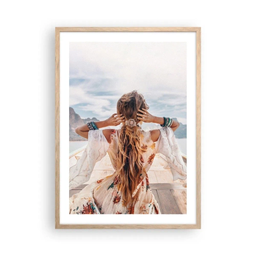 Affisch i ram av ljusek - På väg mot lycka - 50x70 cm