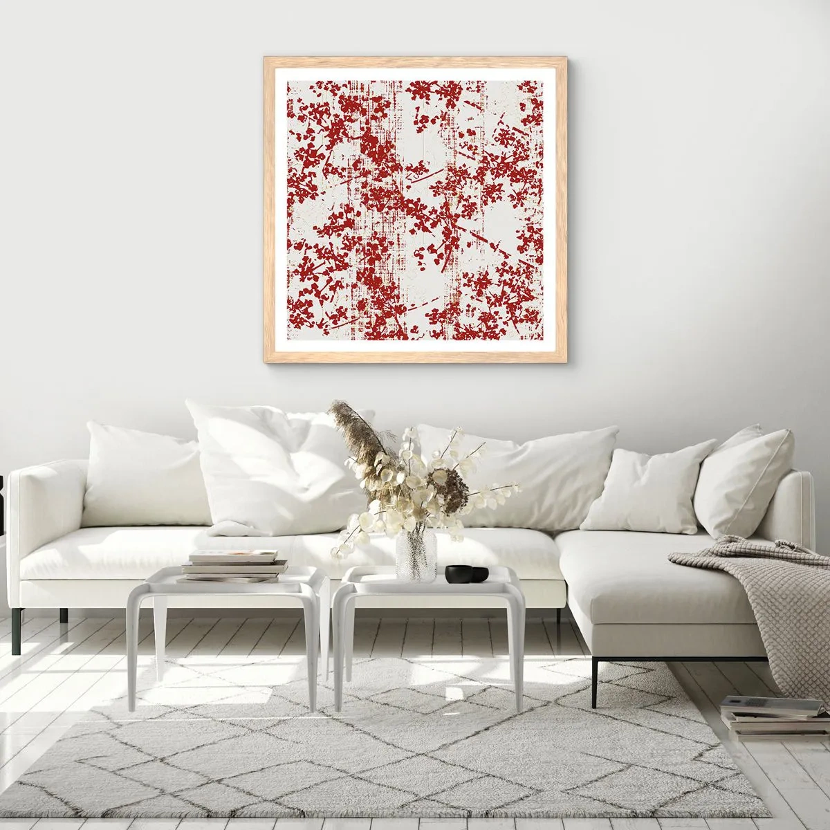 Affisch i ram av ljusek - Som en gammal percale - 40x40 cm