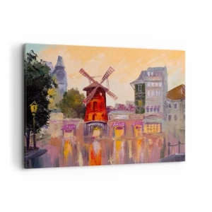 Canvastavla - Bild på duk - Ikoner av Paris – Moulin Rouge - 100x70 cm
