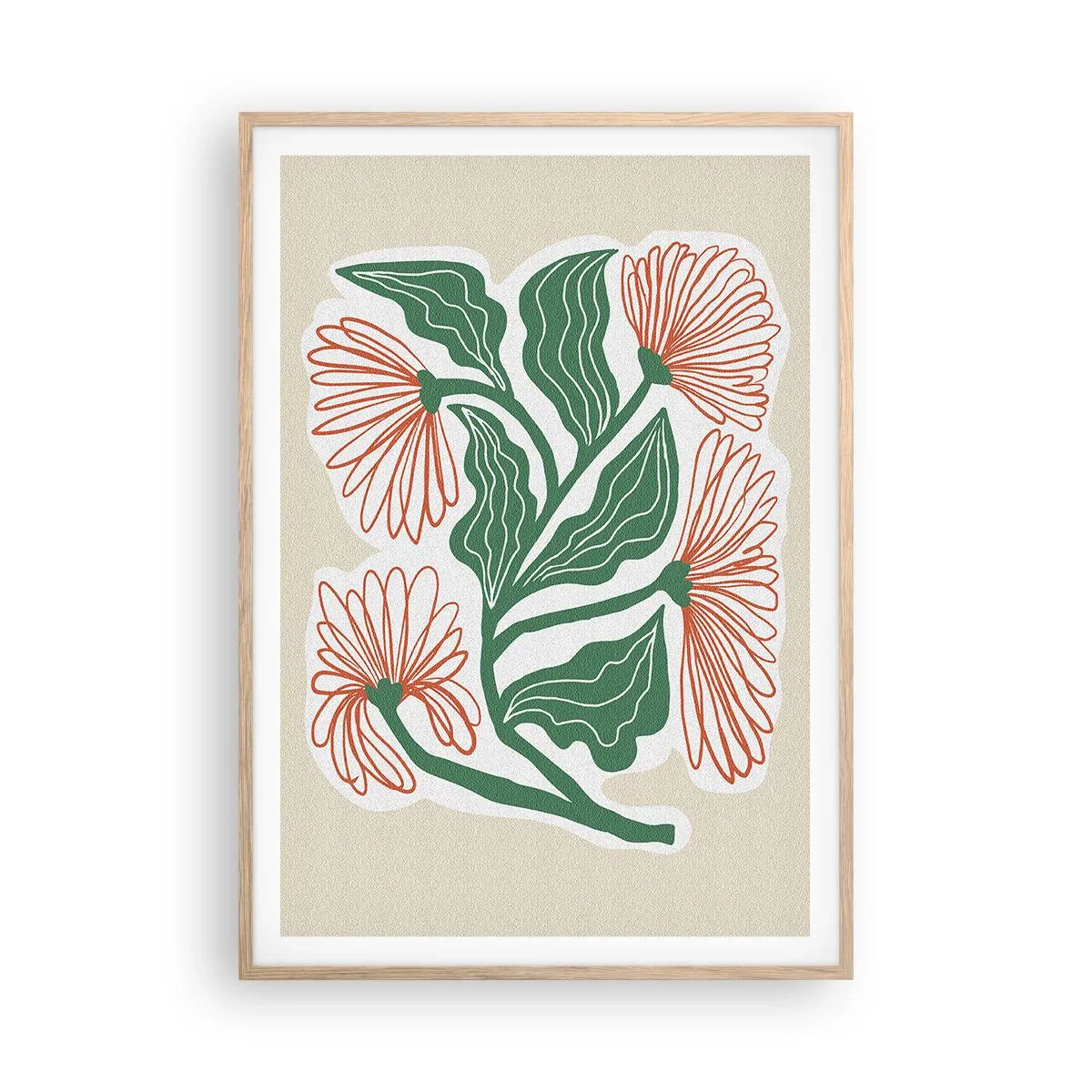 Affisch i ram av ljusek - Folkligt och modernt - 70x100 cm