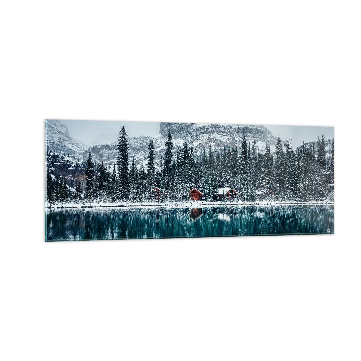 Glastavla - Bild på glas - Kanadensisk tillflyktsort - 140x50 cm