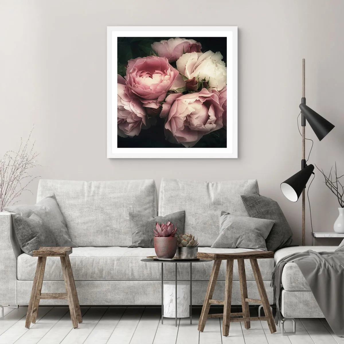 Affisch i vit ram - Belle epoque charm - 40x40 cm
