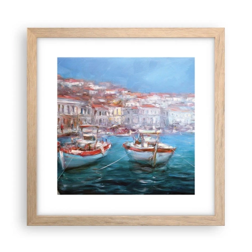 Affisch i ram av ljusek - Italiensk vik - 30x30 cm