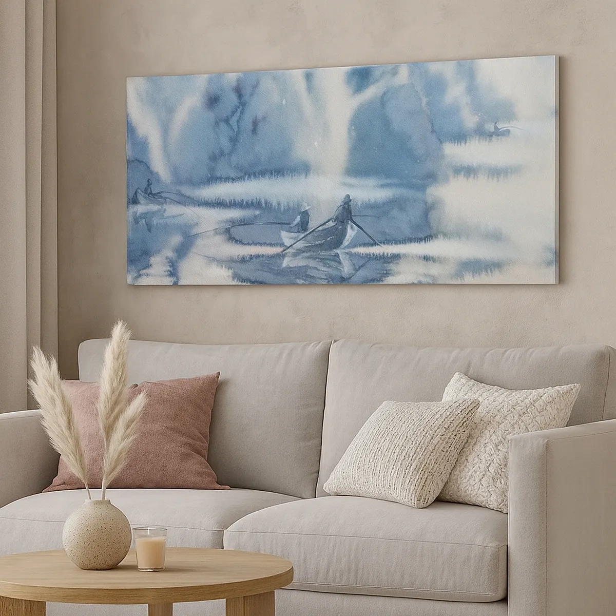 Canvastavla - Bild på duk - Sportfiskare i sitt paradis - 30x30 cm