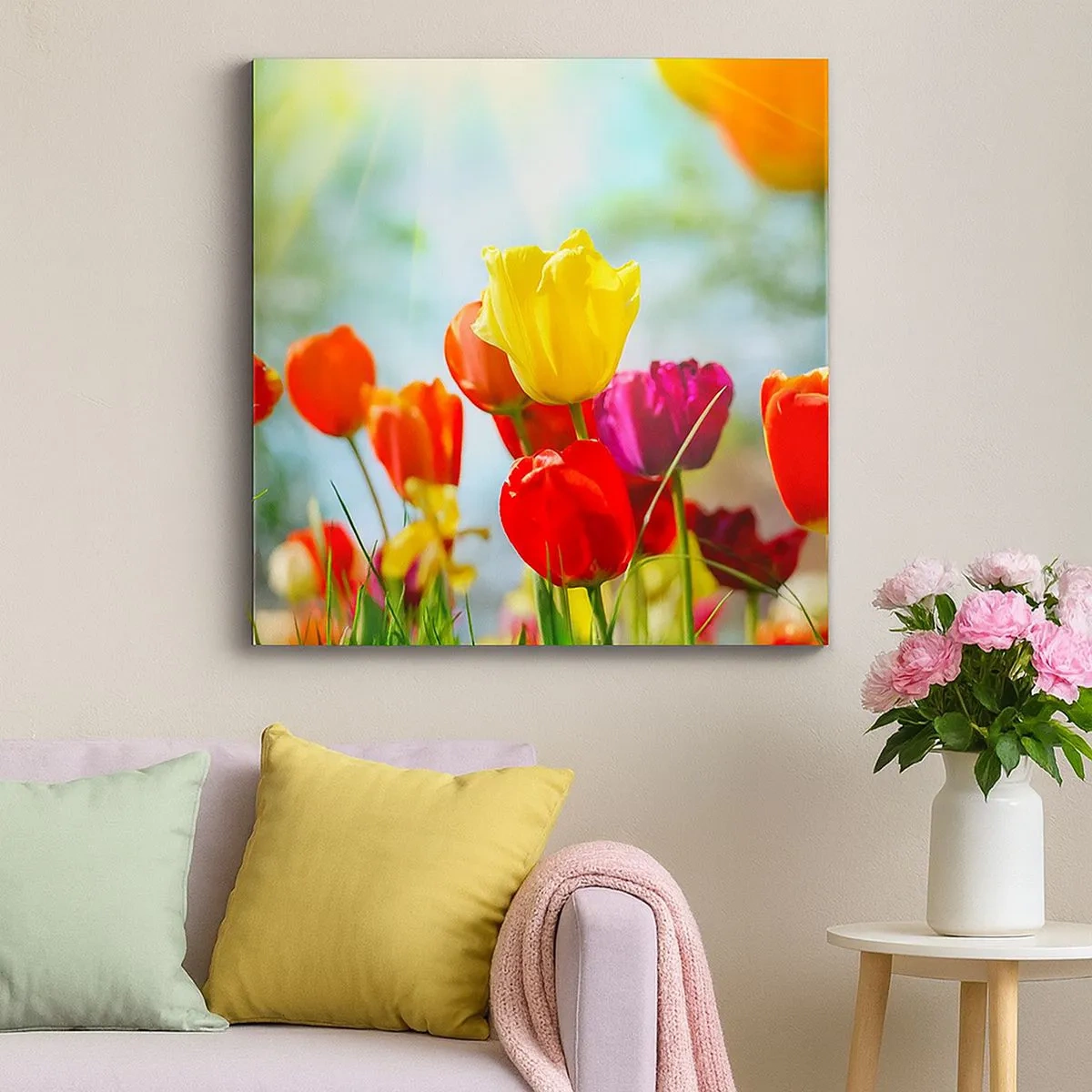 Canvastavla - Bild på duk - Solens alla färger - 30x30 cm