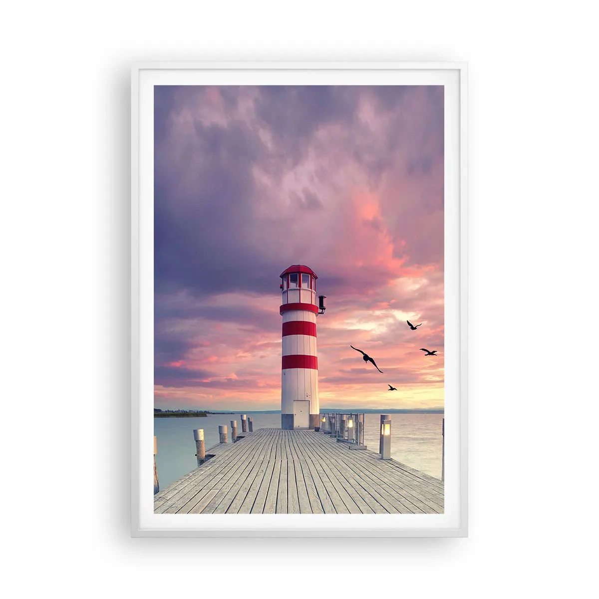 Affisch i vit ram - Dags att bege sig till hamnen - 70x100 cm