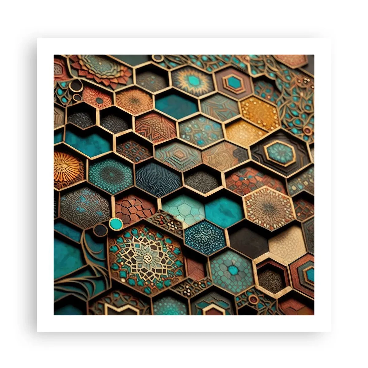 Affisch - Arabiska ornament - en variation - 60x60 cm