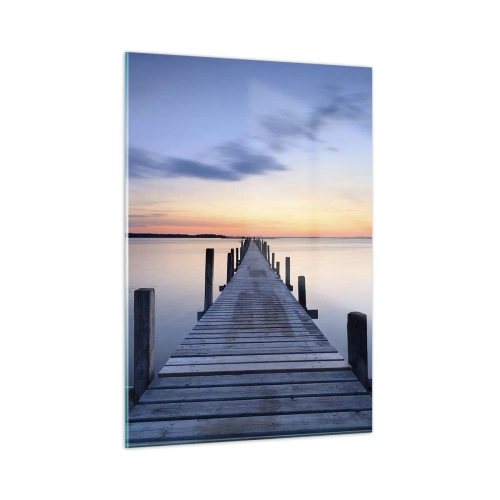 Glastavla - Bild på glas - Klara solnedgångens ro - 50x70 cm