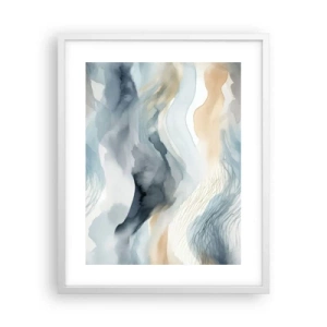 Affisch i vit ram - Snöig och dimmig abstraktion - 40x50 cm