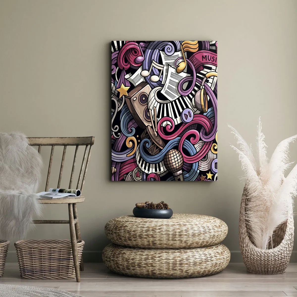 Canvastavla - Bild på duk - Komplicerad melodi - 45x80 cm