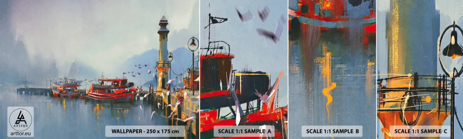 Fototapet Prov Standard Eco - Världens ände - Landskap, hamn, Fyr - 100x30 cm