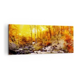 Canvastavla - Bild på duk - Stenar infattade i guld och platina - 120x50 cm