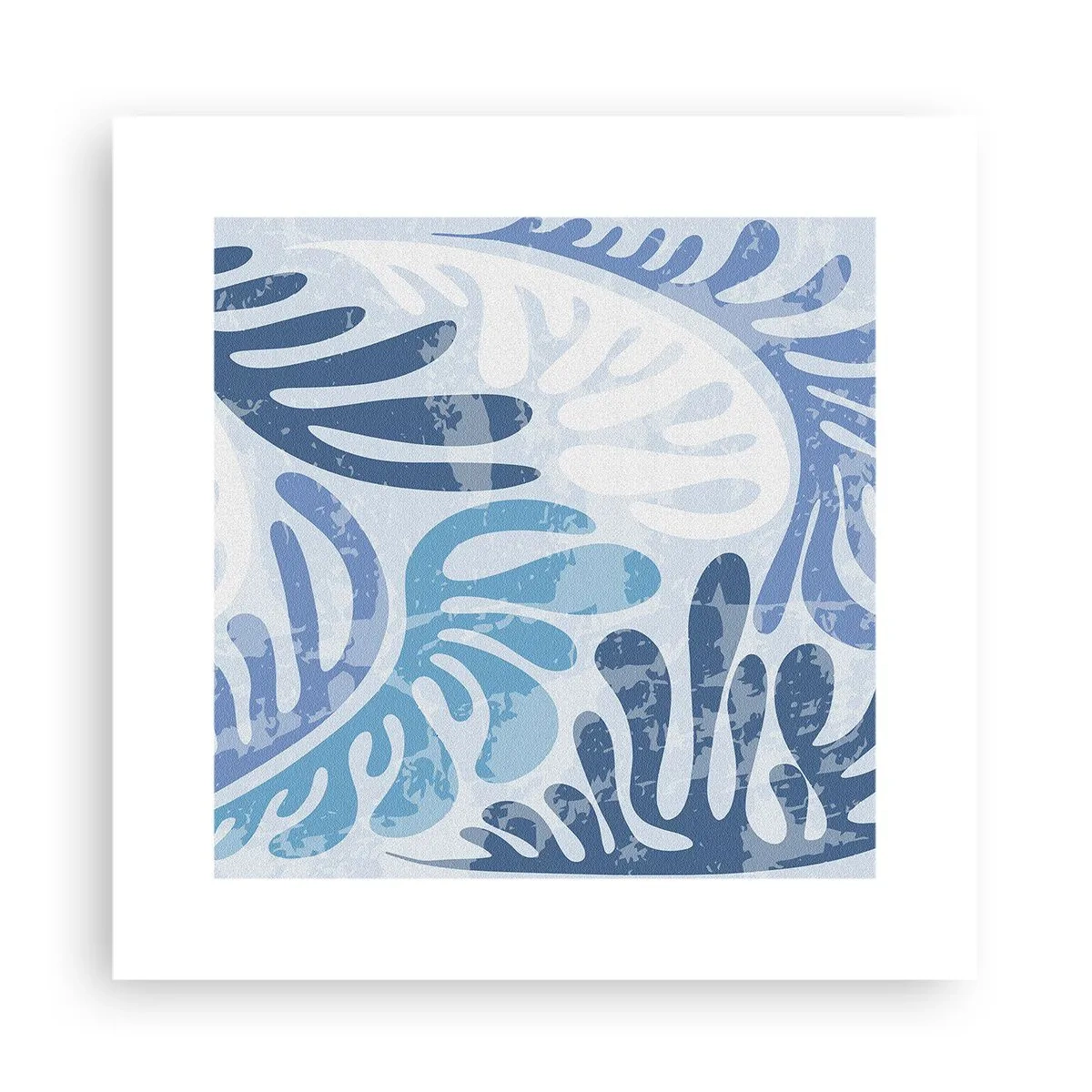 Affisch - Blåa ormbunkar - 30x30 cm