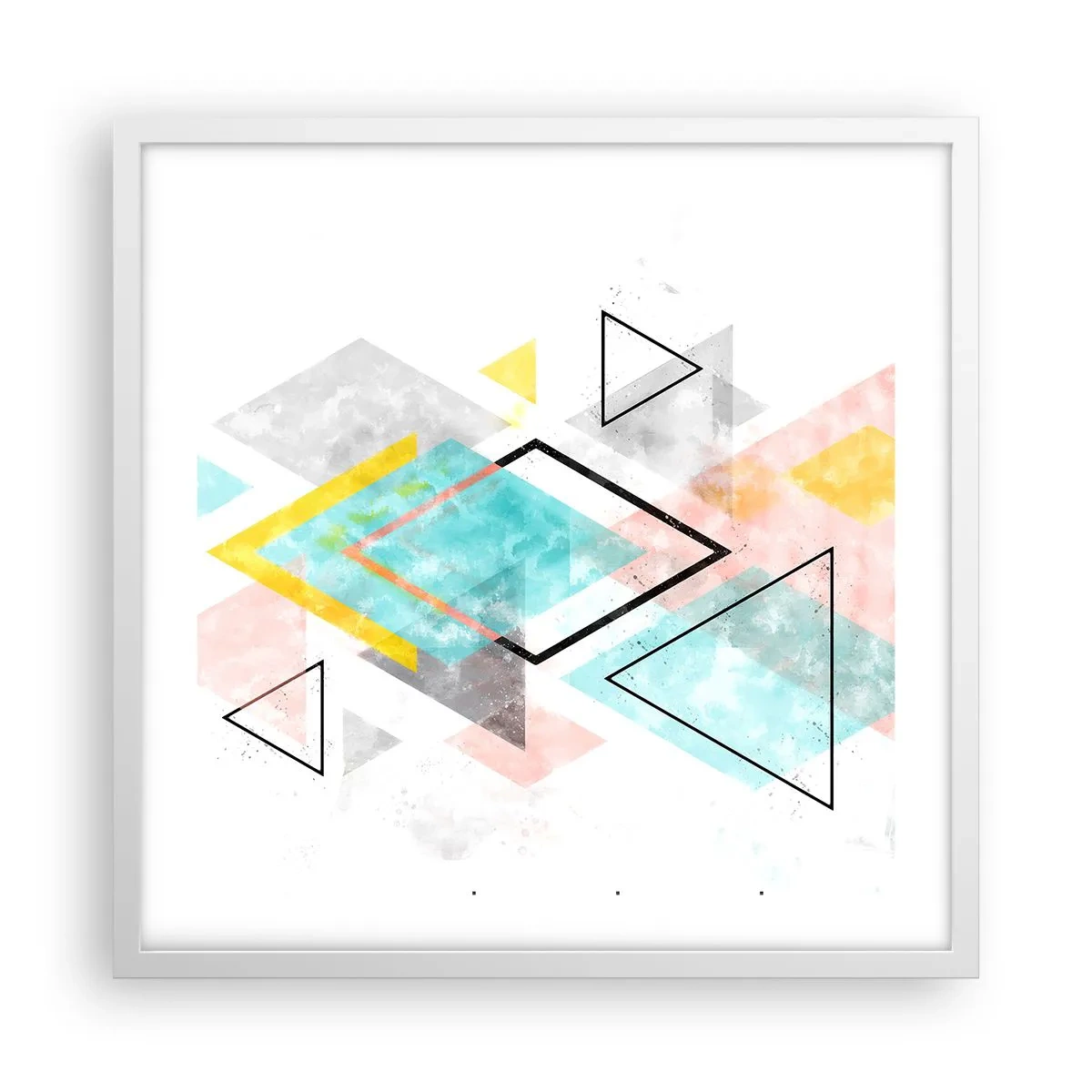 Affisch i vit ram - Geometriskt spel - 50x50 cm