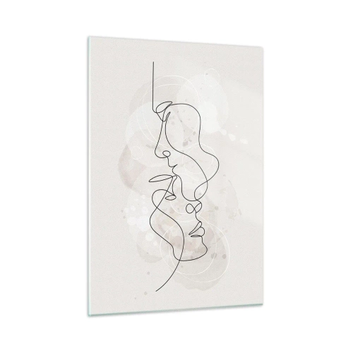 Glastavla - Bild på glas - Tilltrasslade i famn - 50x70 cm