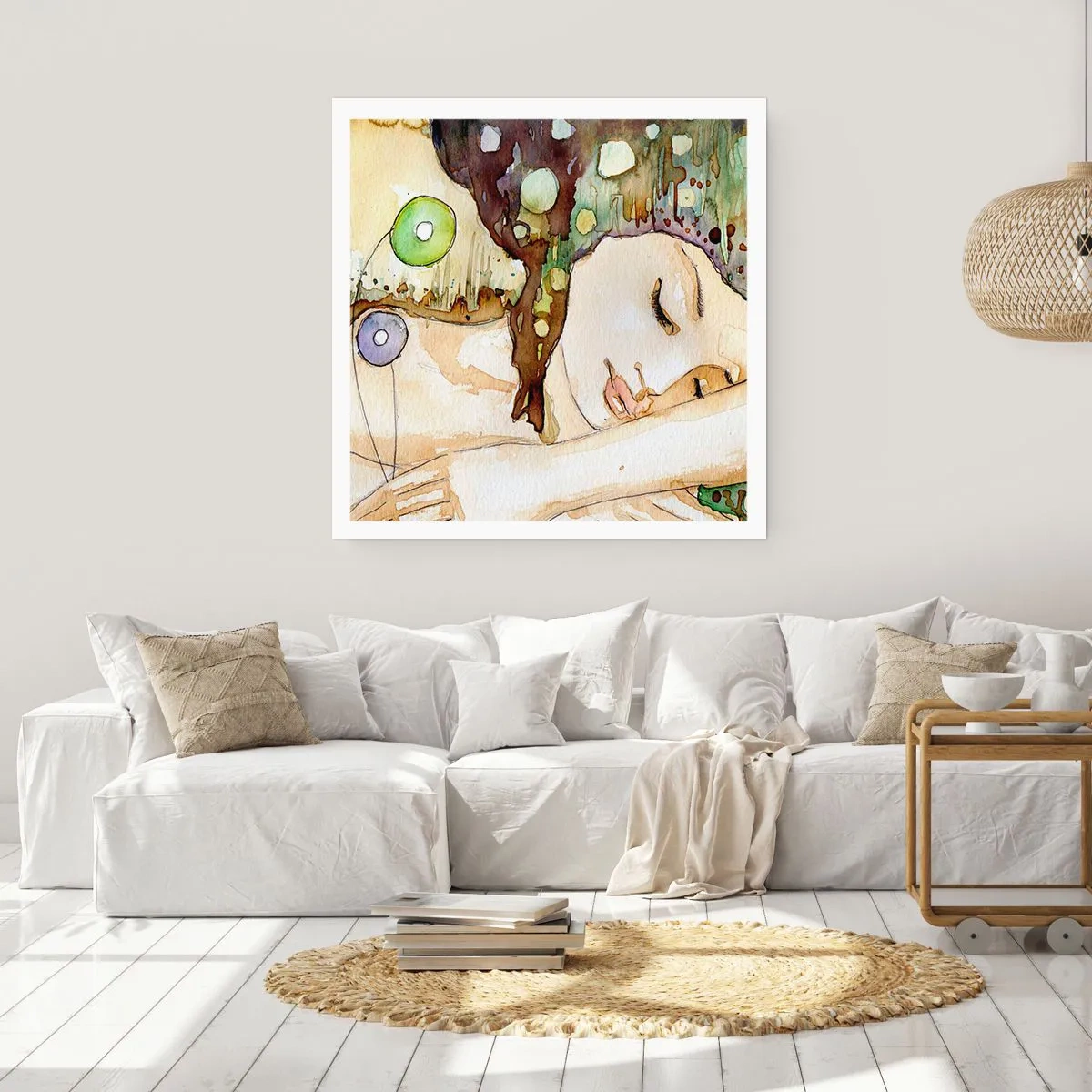 Affisch - Smaragd-viol dröm - 50x50 cm