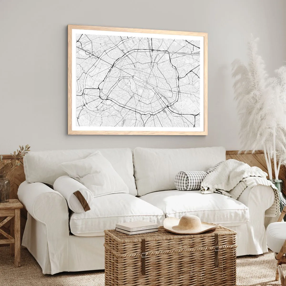 Affisch i ram av ljusek - Paris blomma - 100x70 cm