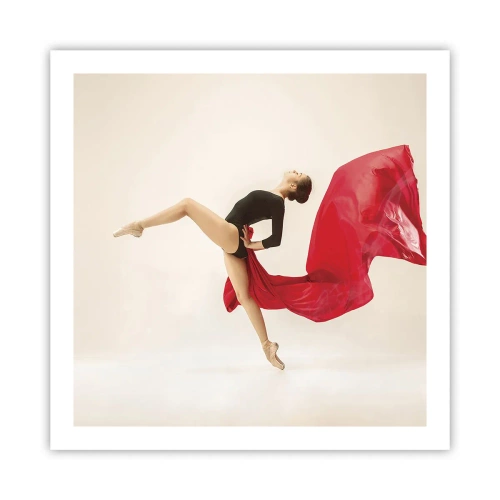 Affisch - Röd och svart - 60x60 cm