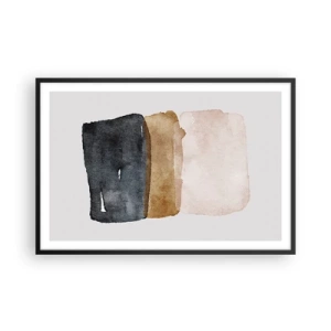 Affisch i svart ram - Komposition av jordens färger - 91x61 cm