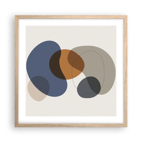 Affisch i ram av ljusek - Färgernas droppar - 50x50 cm