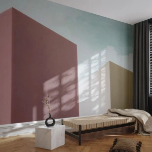 Självhäftande Fototapet Deluxe Sticker - Geometri av en solig sommar - Byggnader, Arkitektur, Tredimensionell - 400x280 cm