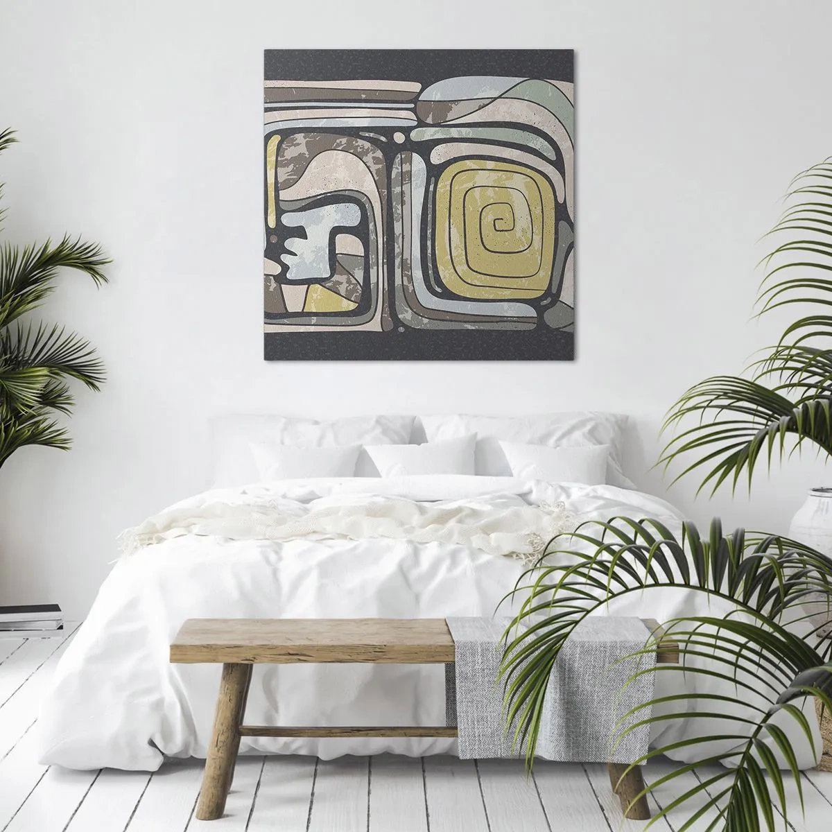 Canvastavla - Bild på duk - Abstraktion i en förcolumbiansk anda - 30x30 cm