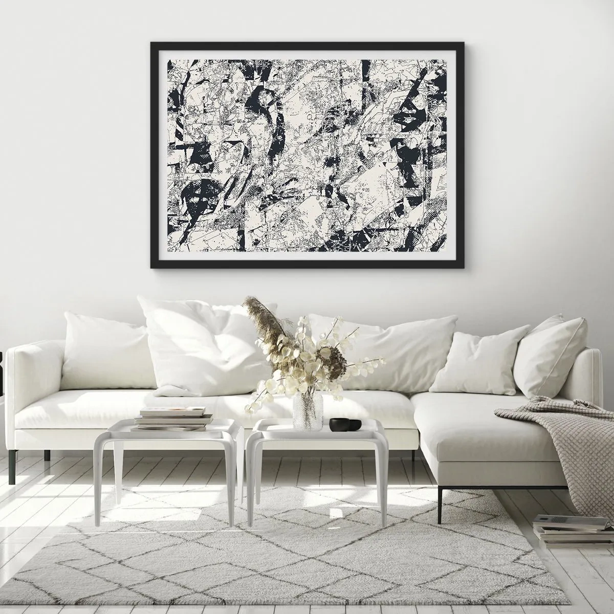 Affisch i svart ram - Motsatsernas interpenetration - 70x50 cm