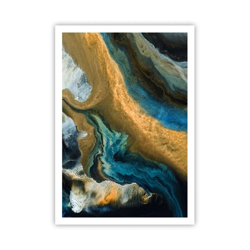 Affisch - Blå – gul – ömsesidiga influenser - 70x100 cm