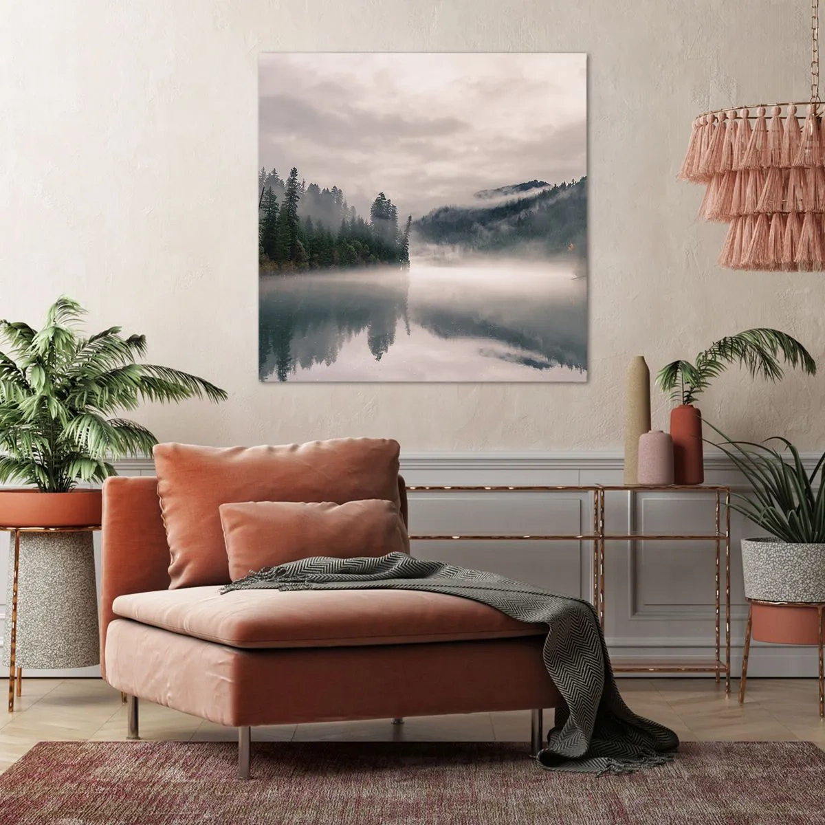 Canvastavla - Bild på duk - I förundran, i dimman - 30x30 cm