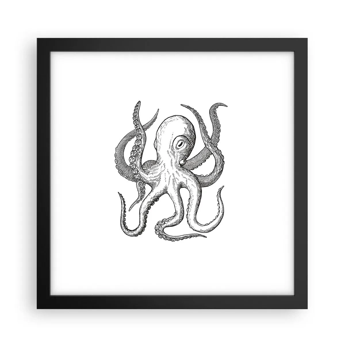 Affisch i svart ram - Dansar med vågorna - 30x30 cm