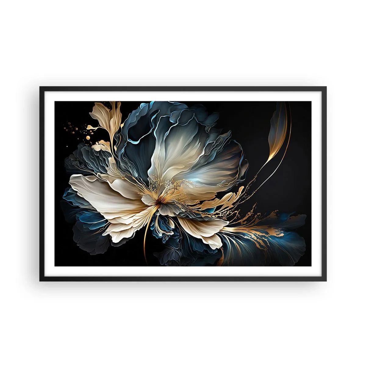 Affisch i svart ram - Sagolik ormbunksblomma - 91x61 cm
