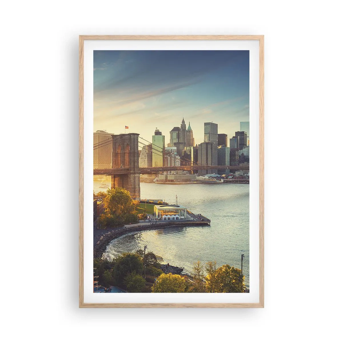 Affisch i ram av ljusek - Storstadsgryning - 61x91 cm