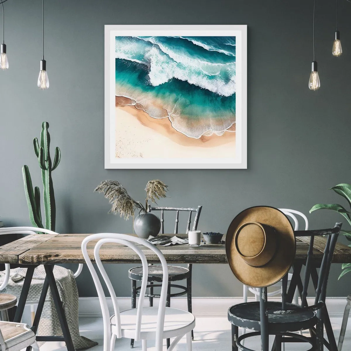 Affisch i vit ram - Ett evigt möte - 60x60 cm