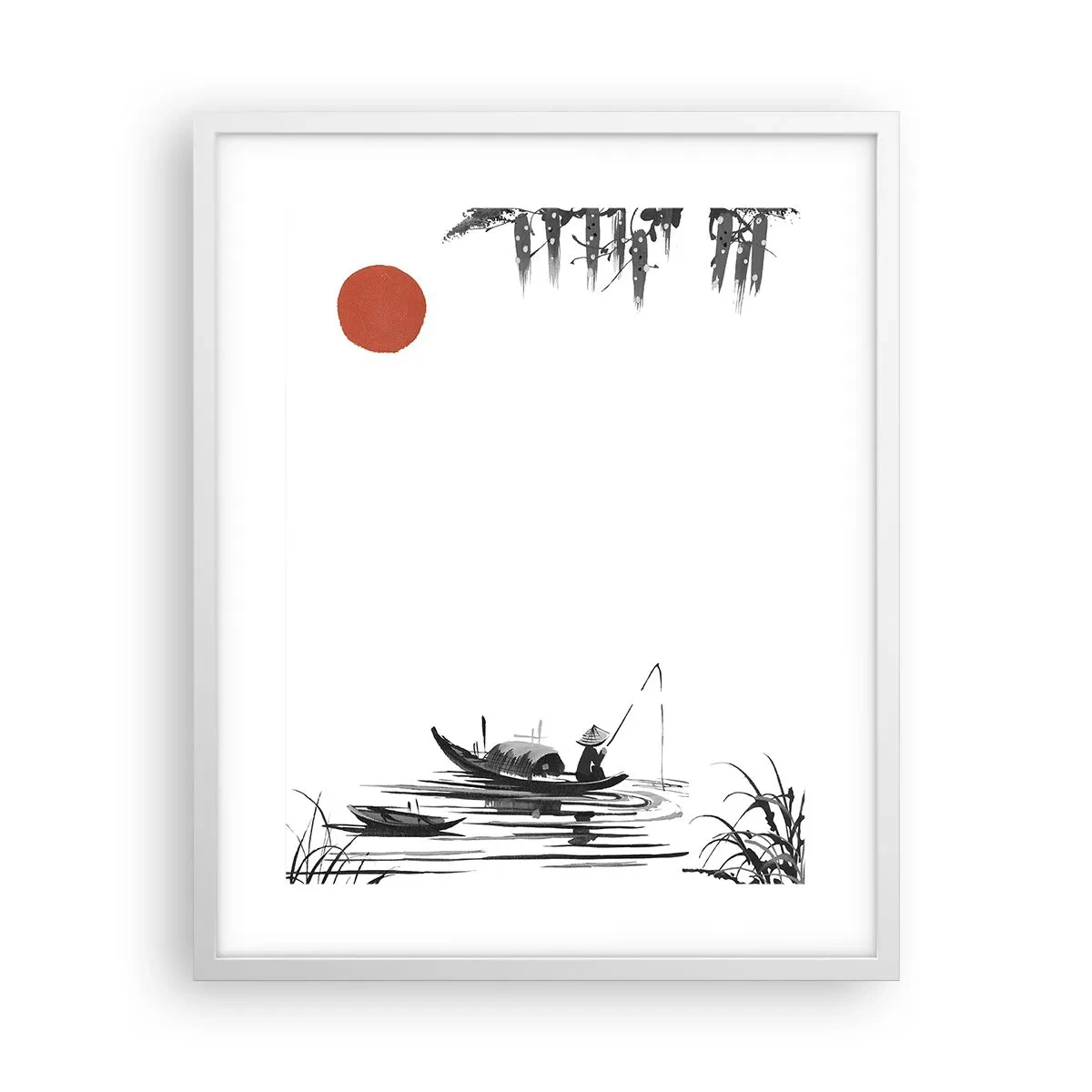 Affisch i vit ram - Asiatisk eftermiddag - 40x50 cm