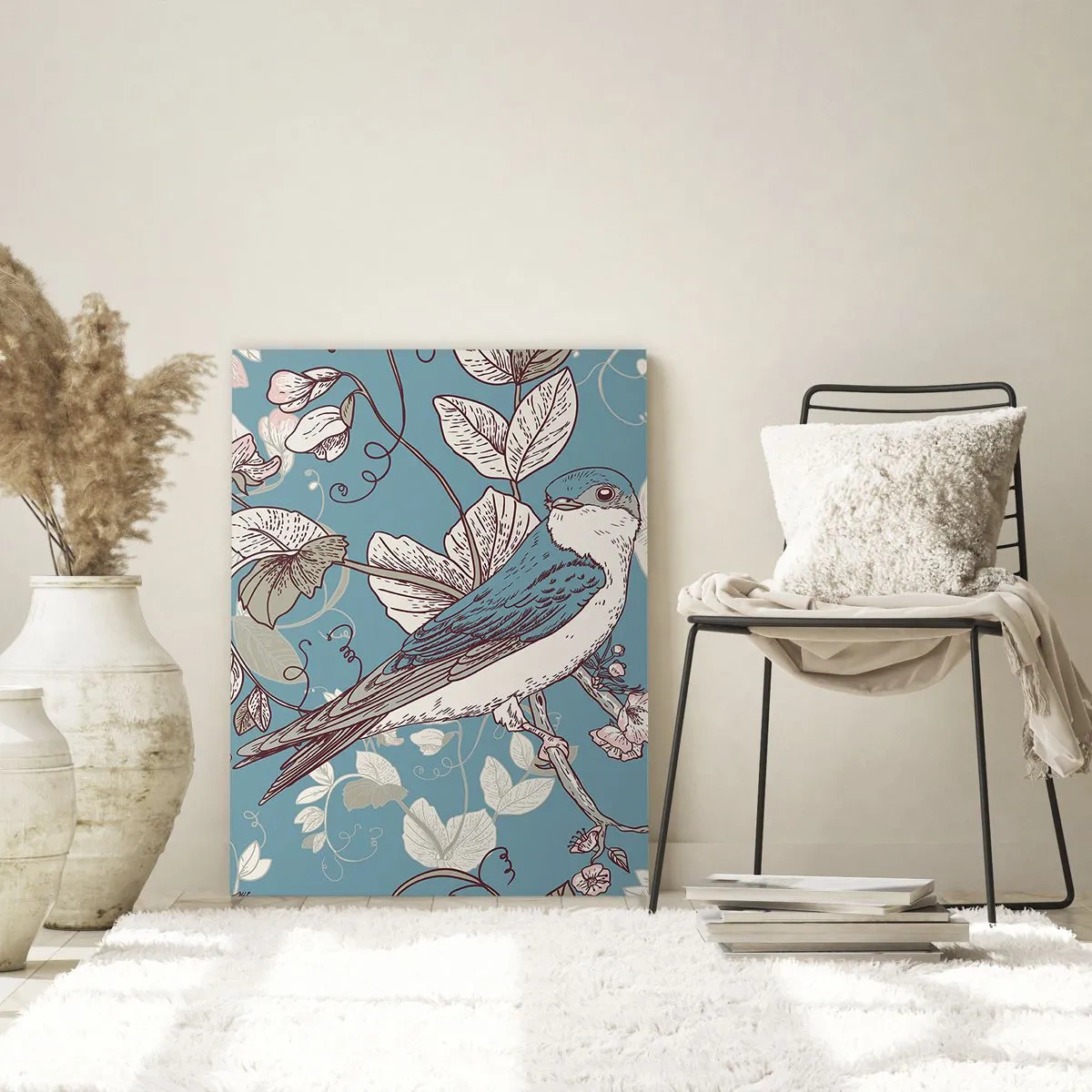 Glastavla - Bild på glas - Japansk svala - 50x70 cm