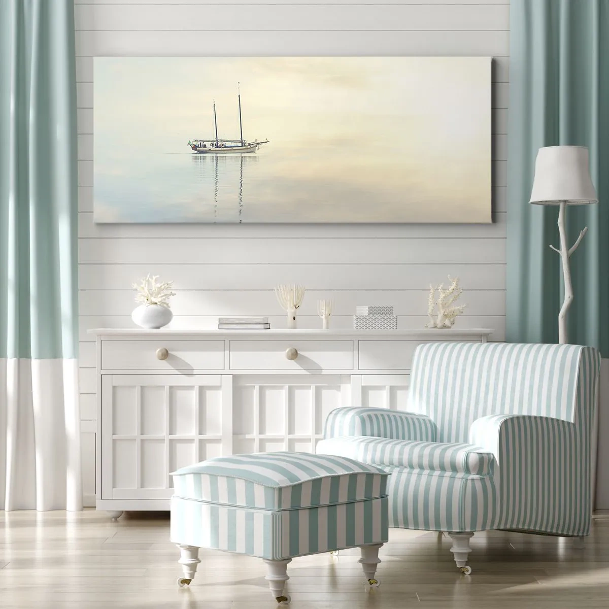 Canvastavla - Bild på duk - I ett hav av tystnad - 160x50 cm