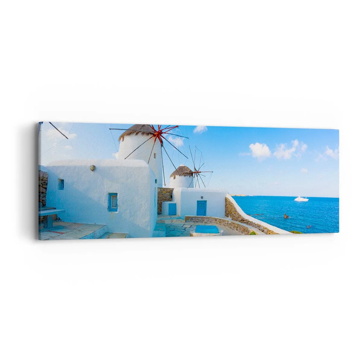Canvastavla - Bild på duk - Blåa vinden från havet - 90x30 cm