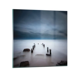 Glastavla - Bild på glas - Fundersam sjö - 30x30 cm